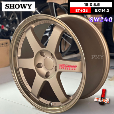 ล้อแม็กขอบ 18x8.5 5x114.3 ET+38 🛻🚗ยี่ห้อ SHOWY รุ่น SW240 ก้านยกหยอดแดง  🔥(ราคาต่อ1วง)🔥 ราคาพิเศษมีจำนวนจำกัด