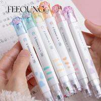 FEEOUNG 6Pcs อุ้งเท้าของแมว ปากกาทำเครื่องหมายปลายสิ่ว พลาสติกสำหรับตกแต่ง ปากกาเน้นข้อความที่สวยงาม สวยดีครับ ออฟฟิศสำหรับทำงาน