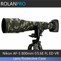 ROLANPRO เคส AF-S ฝาครอบสำหรับ Nikon ฝนเสื้อกันหนาวลายทหาร800มม. F/ 5.6E FL ED VR เคสโทรศัพท์กันกระแทก S