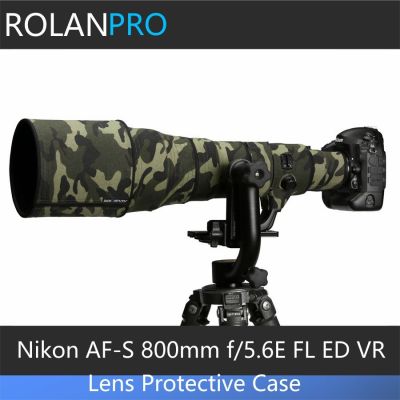 ROLANPRO เคส AF-S ฝาครอบสำหรับ Nikon ฝนเสื้อกันหนาวลายทหาร800มม. F/ 5.6E FL ED VR เคสโทรศัพท์กันกระแทก S