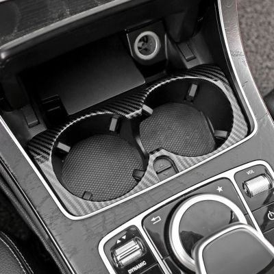 แต่งรถตัวยึดถ้วยน้ำกรอบสติ๊กเกอร์ครอบขอบสำหรับ Mercedes Benz GLC C C E Class W213 W205 X253อุปกรณ์ตกแต่งรถยนต์ภายใน