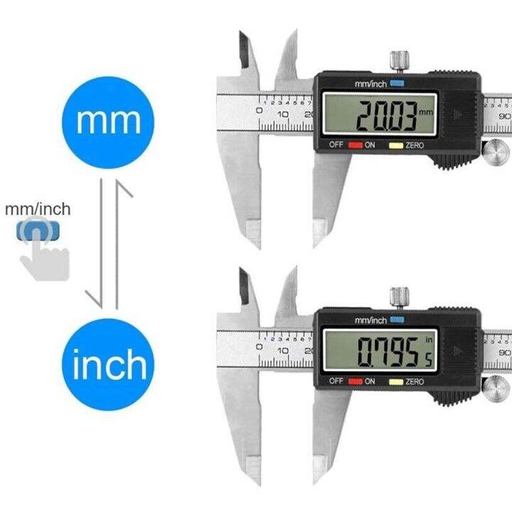 150สเตนเลสสตีลดิจิตอลอิเล็กทรอนิกส์เวอร์เนียคาลิปเปอร์ที่วัดไมโครเมตรไมโครมิเตอร์แอลซีดีไม่มีกล่องวัด