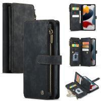 ❀▪☍ CaseMe-C30 For Xiaomi Redmi Note 9s / 9 Pro / Note10 Pro 4G New Purse Luxury Zipper Multifunctional Flip Wallet Case Skins Cover