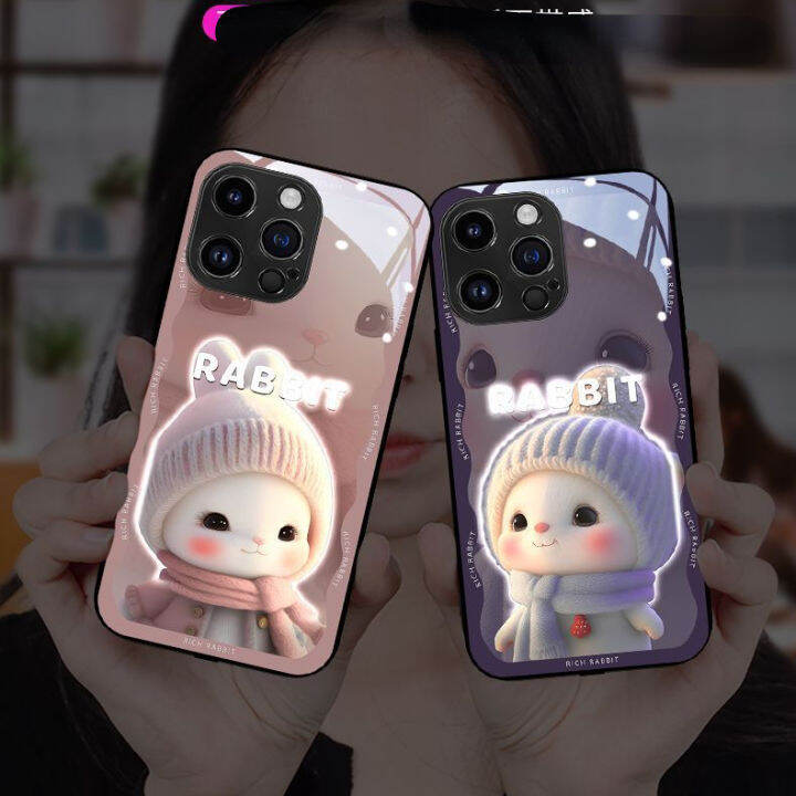 นำเคสโทรศัพท์ไฟสีสันสดใสขาเข้าสำหรับเคสโทรศัพท์ซัมซุงเคสโทรศัพท์-s23-s23ultra-s23plus-s21plus-s22plus-s22ultra-s20fe-บวก-a72-a12-a71-a52-a51-a32-note10-10plus-ผ้าพันคอ-a53-note20ultra-กระต่ายสีม่วง