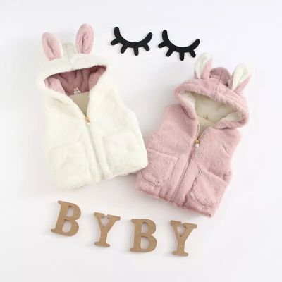 （Good baby store） NEW Fashion Casual Cute Winter Girls Baby Coat Children  39;s VestHooded Kids Vest For Autumn WinterWarm Comfortable Vest Girls