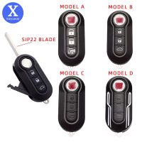 [New Changes] Xinyuexin Flip Folding Car Key Shell สำหรับ FIAT 500 Panda Punto Bravo Ducato Stilo Remote Auto Key Case Fob SIP22 Blade 3ปุ่ม