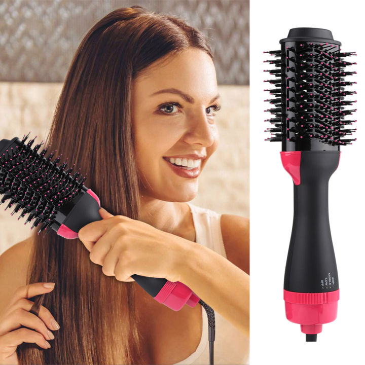 3 In 1 One Step Hair Dryer And Volumizer Comb Hair Curler And Straightener Blower Brush 1000w 