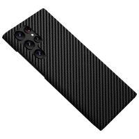 ◑✑∈ Ultra Slim Fit Carbon Fiber Texture Pattern PC Case For Samsung Galaxy S22 Ultra S23 Plus Business Shockproof Phone Cover Conque