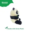 Panda with Grass Plush Smiling Animal Stuffed Toys 100% Recycled Polyester MANDAI WILDLIFE RESERVE. 