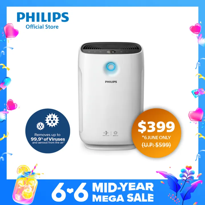 PHILIPS Air Purifier 2000 Series (HEPA and Active Carbon filter, 333 m³/h clean air rate (CADR)) - AC2887/30