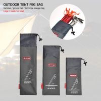 Portable Tent Pegs Bag Hammer Wind Rope Buckles Tent Nail Stake Storage Pouch Pocket for Outdoor Camping Climbing