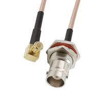 BNC Female to MCX Male Right Angle RG178 RF coaxial Coax Cable Assembly MCX to BNC Adapter Cable