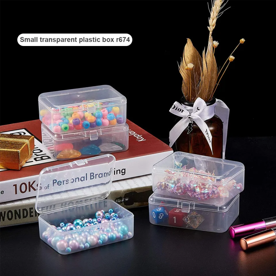 Rectangular Bead Storage Boxes Lightweight Durable Small Volume Non-brittle  with Cover DIY Clear Containers for Beads and More