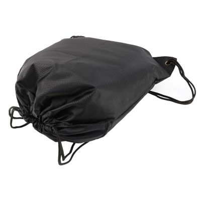 Drawstring Backpack Sports Gym Bag for Women Men Children Large Size with Zipper Bottle Mesh Pockets Black