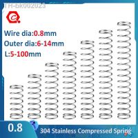 ☼✕ 5/10Pcs 0.8mm Wire Diameter Compression Springs 304 Stainless Steel Y-type Rotor Return Spring OD6-14mm L5-100mm