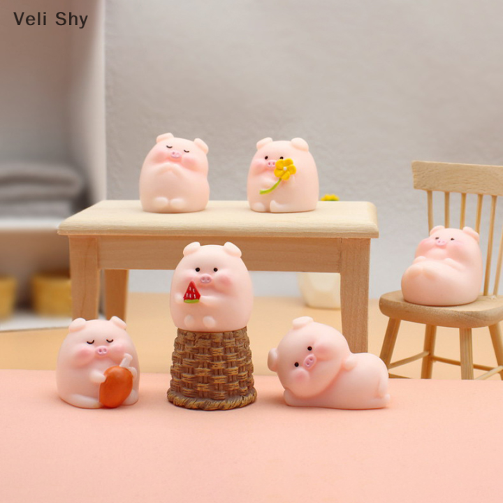 veli-shy-โมเดลสัตว์ตุ๊กตาหมูน่ารักขนาดเล็ก-อุปกรณ์ประดับตกแต่งภูตประจำสวนขนาดเล็กตกแต่งบ้านภูมิทัศน์ขนาดเล็กมอส