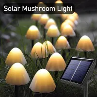 LED Outdoor Solar Garden Lights Mushroom String Lawn Lamps Waterproof Garland Landscape Decoration for Yard/Path/Party/Street