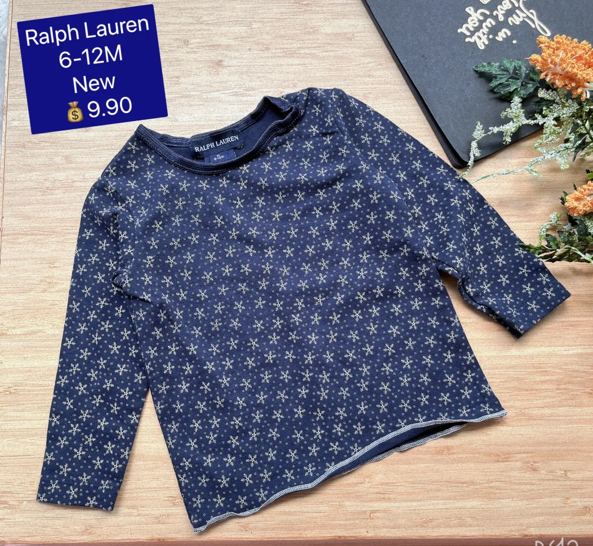 6-12 month Baby Boys Preloved longsleeve top {Ralph Lauren} size 70 [Baby /  Toddler /