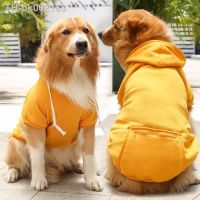 ☊▦✴ Winter Pet Dog Clothes Dogs Hoodies Fleece Warm Sweater Soft Pets Clothing Zipper Pocket Sweater Costume Coat M L XL Accessories