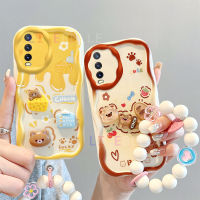 เคส LIFEBELLE สำหรับ Vivo Y20 Y20i Y12s Y20s Y12A 2021เคส Y20sg,พร้อมสายคล้องมือดอกไม้3D กรอบลวดลายครีมกระต่ายเคสโทรศัพท์แบบนิ่มซิลิโคนสาวน่ารักการ์ตูนฝาครอบป้องกันด้านหลัง