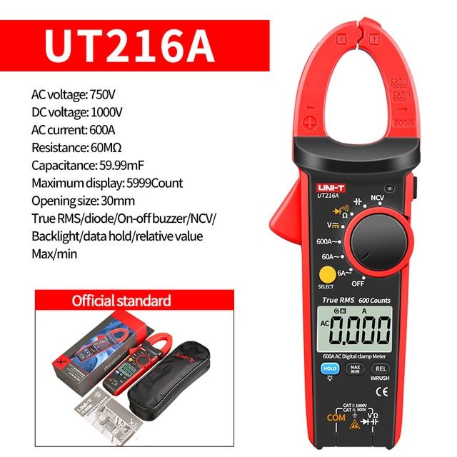 UT216A/B/C Flashlight Analog Backlight LCD Diode V.F.C NCV Meter Clamp ...