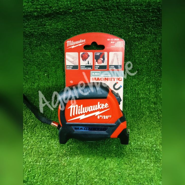 milwaukee-ตลับเมตร-8-เมตร-รุ่น-compact-magnetic-48-22-0626-8m-26ft-ตลับเมตร-หน้าใบกว้าง-ยืดได้ไกล-ใบไม่หักง่าย-จัดส่ง-kerry