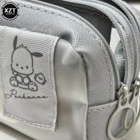 High-capacity Pencil Bag Student Pochacco Pencil Case Solid Color Multi-layer Zipper Storage Bag Girl Boy Gifts