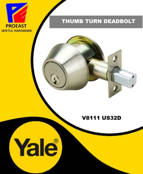 Yale V8111us32d Single Cylinder With Thumb Turn Deadbolt Deadbolt Lock Set Lazada 6308