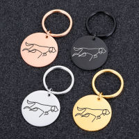 Personalized Name ID Tag Keychain Engraved Cat Dog Tag for Cat Puppy Dog Collar Pendant Anti-lost Keyring Accessories