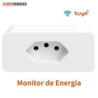 ◑▤☬ Shawader Brasil WiFi Tuya Smart Plug Socket 10A Brazil Outlet Energy Monitor Wireless Voice Remote Control by Google Home Alexa