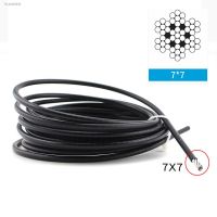 ✘▣◇ 1/10Meter Black PVC Plastic Coated Stainless Steel 304 Wire Rope Cable 1mm--6mm 7x7 7x19