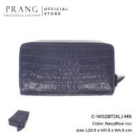 Prang Crocodile Leather Long Double Zipped Wallet กระเป๋าสตางค์ ใบยาว ซิปคู่ หนังจระเข้ C-W02BT(XL)-MK