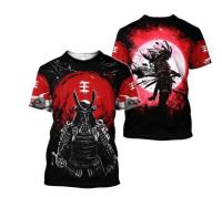 Japanese Samurai T-Shirts Tattoo 3D Print  Men T Shirt Harajuku