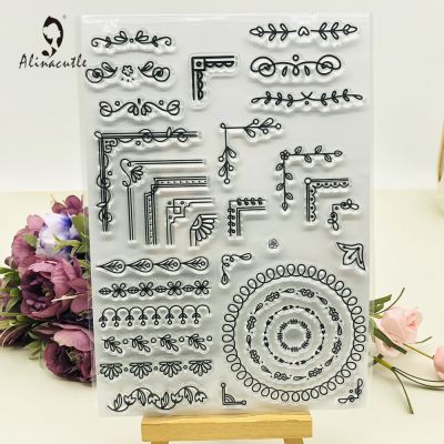 CLEAR STAMPS Leaf  Border Edge Corner Scrapbooking Handmade Card Album Paper Craft Rubber Transparent Silicon AlinaCraft  Scrapbooking