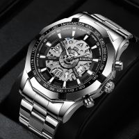 New Watch Mens Non-mechanical Mens Watch Waterproof Luminous Leisure Business Machinery Mens Hollow Watch