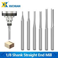 [ใหม่2023] คาร์ไบด์10Pcs 3.175Mm Shank บิทเราเตอร์ซีเอ็นซี2ขลุ่ยตรงสล็อต BitMilling คัทเตอร์ใช้กับไม้ MDF พลาสติก CNC Cutter