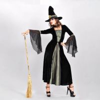 Halloween Costumes for Women Scary Witch Disfraz Vampire Queen Adult Horror Disguise Stage Performance Long Sleeve Dress