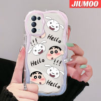 เคส JIUMOO สำหรับ OPPO Reno 5 5G Reno 5K 5G ค้นหา X3 Lite ลายการ์ตูน Crayon Shin-Chan ดีไซน์ใหม่เนื้อครีมลายคลื่นขอบนุ่มเคสมือถือโปร่งใสลายกล้องถ่ายรูปเรียบง่ายอ่อนโยนฝาครอบป้องกัน