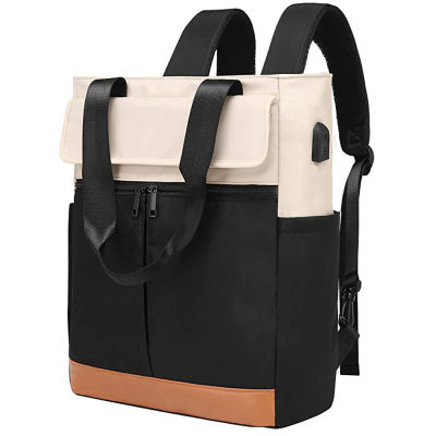 กระเป๋านักเรียนกระเป๋าแล็ปท็อปสะพายหลังสำหรับนักศึกษา15.6นิ้วสำหรับผู้หญิงกระเป๋าเดินทางแคชวลแบบเปิดประทุน