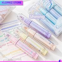 KLOMKZ 4Pcs กราฟฟิตี ปากกาเน้นข้อความ เขียนด้วยลายมือ ลงชื่อเข้าใช้ ปากกาฟลูออเรสเซนต์ แบบพกพาได้ มาร์กเกอร์ ปากกามาร์กเกอร์ โรงเรียนในโรงเรียน