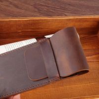 WM Leather Pen Holder Brown Fountain Pen Pouch Pencil