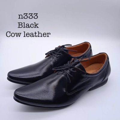 [ส่งฟรี] รองเท้าหนังแท้ รองเท้าคัทชูผู้ชาย รองเท้าหนังทำงาน no. 333 [หนังวัวแท้ ซับในหนังวัว พื้นเย็บติด ตัดเย็บด้วยมือแฮนเมด]
