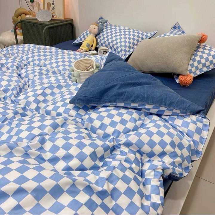ผ้าปูที่นอน-ผ้านวม-ลายสก๊อต-มี-7-ลาย-ได้ครบเซ็ต-6-ชิ้น-มีขนาด-3-3-5-4-5-6-ฟุต-พร้อมบริการชำระปลายทาง