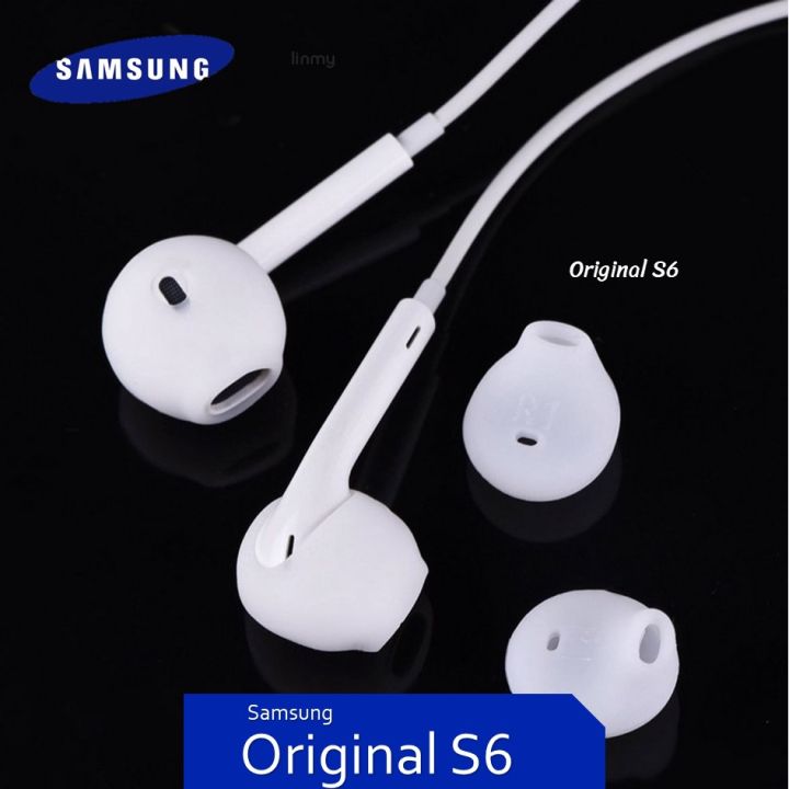 หูฟัง-samsung-s6-สายแบน-สีขาว-แถมซิลิโคนหูฟัง-1-คู่-หูฟังซัมซุง-ราคาถูก-ทนทาน-ใช้งานได้นาน-สายเหนียวนุ่ม