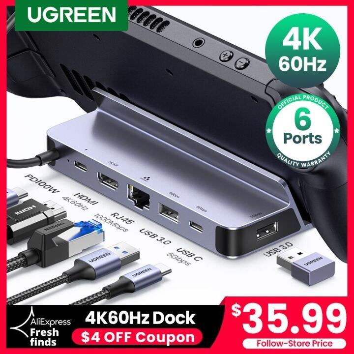 UGREEN Steam Deck Dock USB C 3.0 Docking Station Stand HDMI 4K60hz RJ45