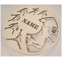 Personalized LED Wall Night Light Basketball Dunk Sign for Basketball Enthusiast Room Bedroom Decoration Custom Name Wooden Lamp