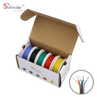 25 เมตร/กล่อง 18AWG คุณภาพสูงสายซิลิโคนสายทองแดงกระป๋อง (5 สีในกล่องผสม Stranded Wire Kit) DIY-GGHJY STORE