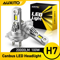 AUXITO 2ชิ้น H7เทอร์โบ LED C An BUS โคมไฟหัวหลอดไฟ20000LM 100วัตต์พลังงานสูง H7 LED ไฟหน้าไม่มีข้อผิดพลาด1:1มินิขนาดรถไฟ12โวลต์