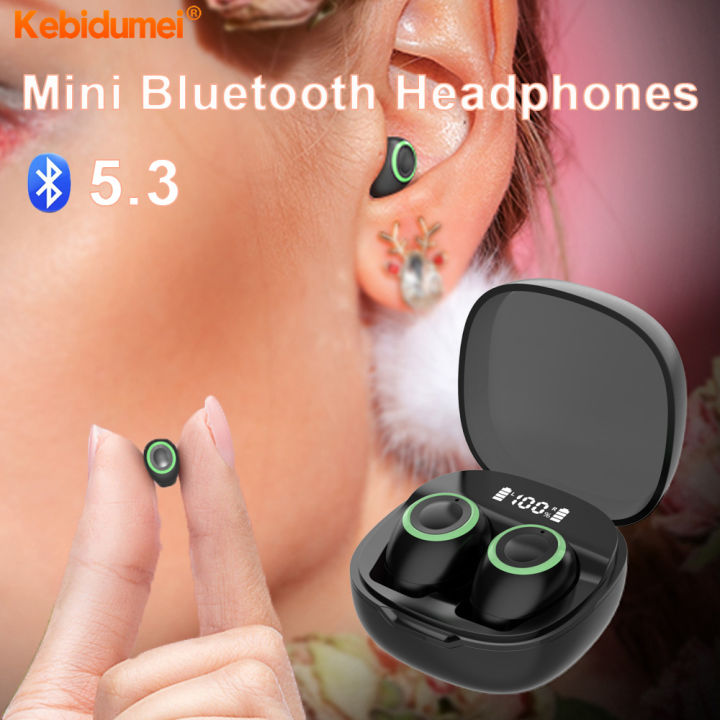 Kebidumei Tws Mini Bluetooth 53 Earphones Invisible Wireless Headsets Hifi Stereo Noise 