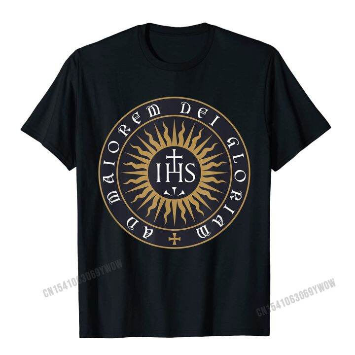 hotignatius-of-loyola-society-of-jesus-คาทอลิกเสื้อยืด-camisas-ผู้ชายตลกประเดิมผ้าฝ้ายชายเสื้อยืดตลกแฟชั่น